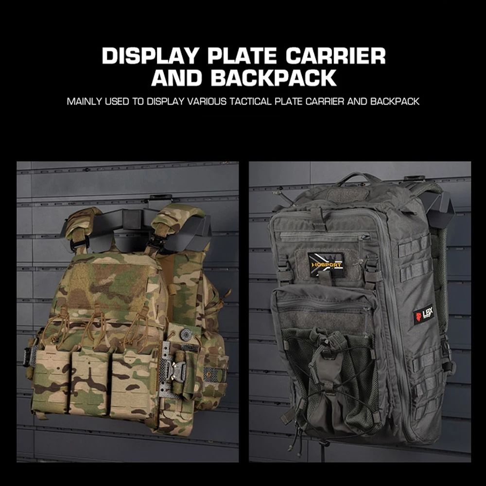 Soporte de exhibición portador de placa táctica, montaje en pared, chaleco de caza Airsoft, aparejo para el pecho, estante de exhibición de armadura corporal, soporte para mochila al aire libre - imagen 5