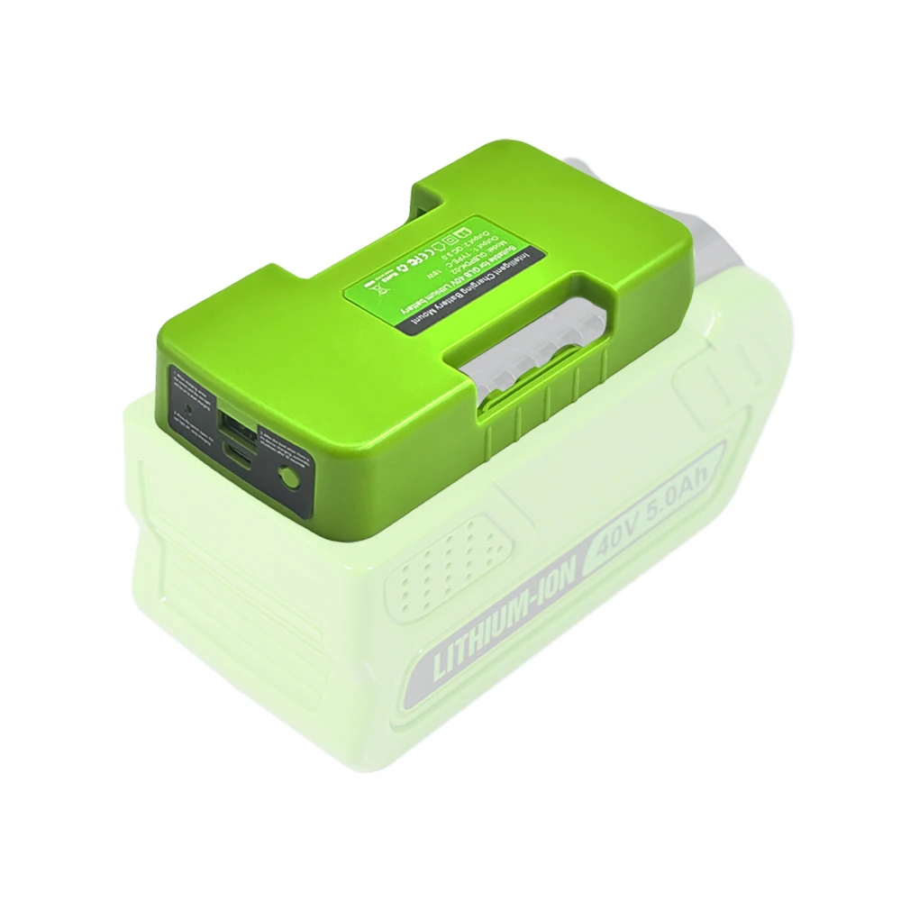 Adaptador de fuente de alimentación para Greenworks, batería de iones de litio de 40V, carga rápida para teléfono móvil, accesorios de herramientas eléctricas - imagen 4