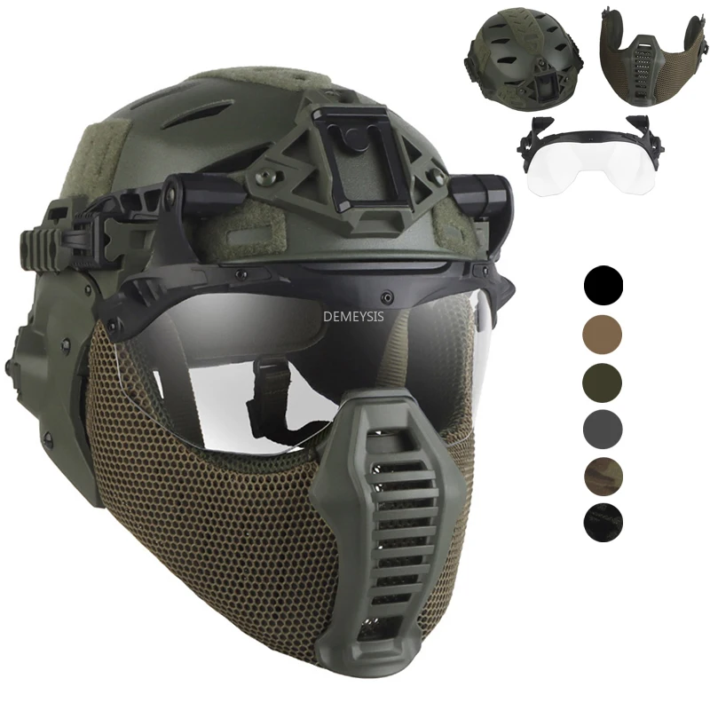 Casco táctico Wendy 3,0 de protección completa, equipo Protector de cabeza de entrenamiento Airsoft para caza, juego CS, juego de casco de tiro de Paintball