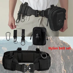 Nuevo estilo, conjunto de cinturón para hombre, cinturón táctico multifuncional para caza al aire libre, equipo de cinturón de nailon de alta calidad