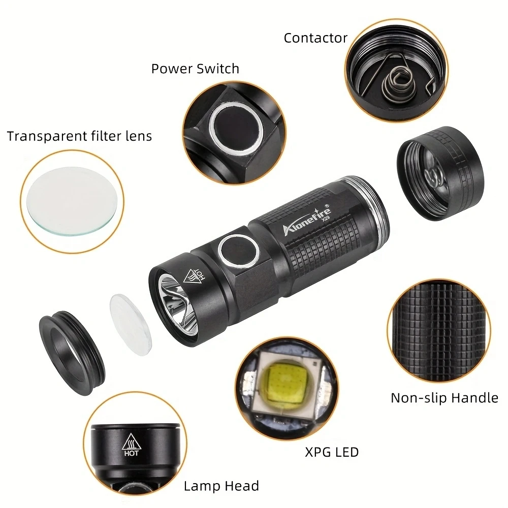 XPG 5W LED de alto brillo Clip portátil Mini linterna de bolsillo mochila luz de Flash pesca al aire libre senderismo antorcha de iluminación portátil - imagen 5