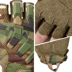 Guantes tácticos medio dedo con pantalla táctil para senderismo y caza