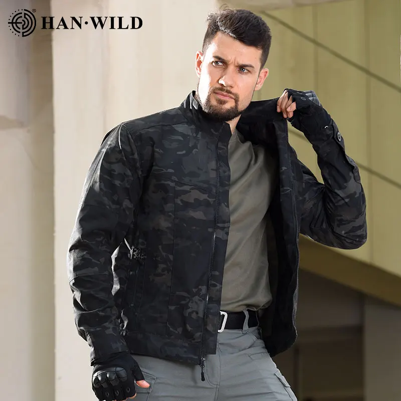 HAN WILD-chaqueta táctica para hombre, abrigo de camuflaje para senderismo al aire libre, prendas de vestir con múltiples bolsillos, chaqueta de combate Airsoft, ropa para escalar - imagen 5