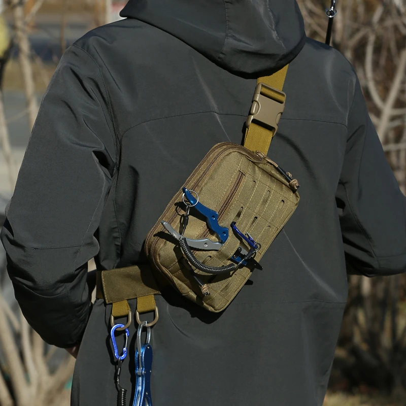 Riñonera Molle, bolsa táctica con cinturón, bolsa de primeros auxilios médicos, funda para el pecho, deportes al aire libre, caza, pesca, Camping, teléfono, paquete divertido - imagen 2