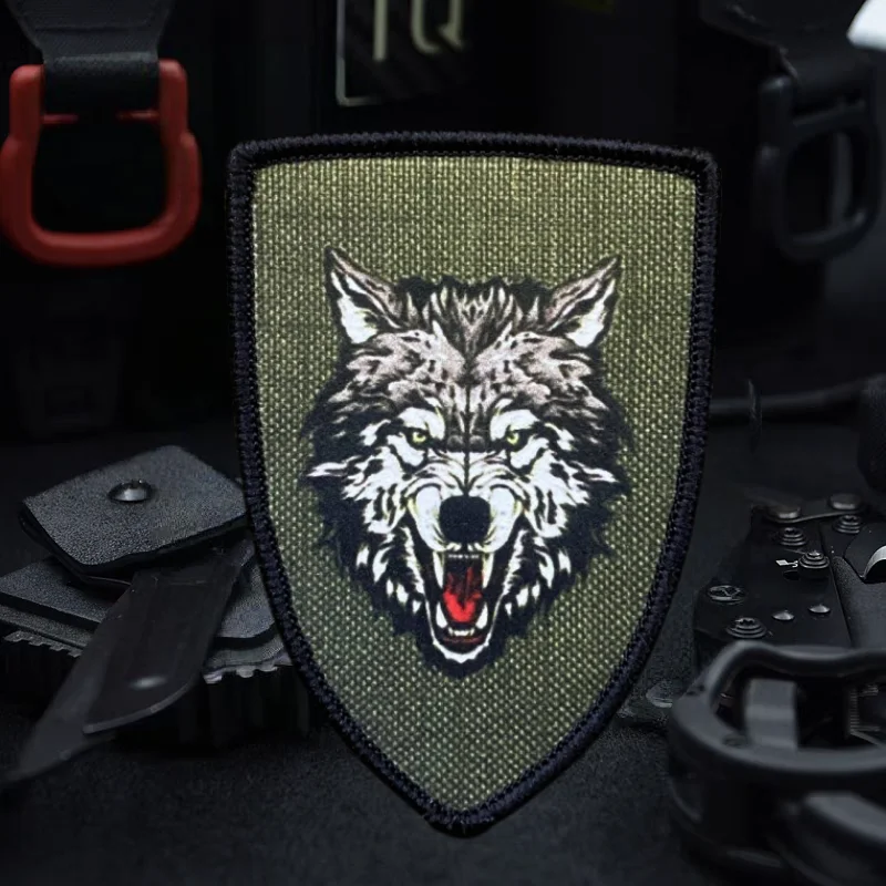 Parche táctico con estampado de lobo, insignia de moral militar con gancho y bucle, mochila, sombreros, pegatina decorativa, parches para brazalete para ropa - imagen 2