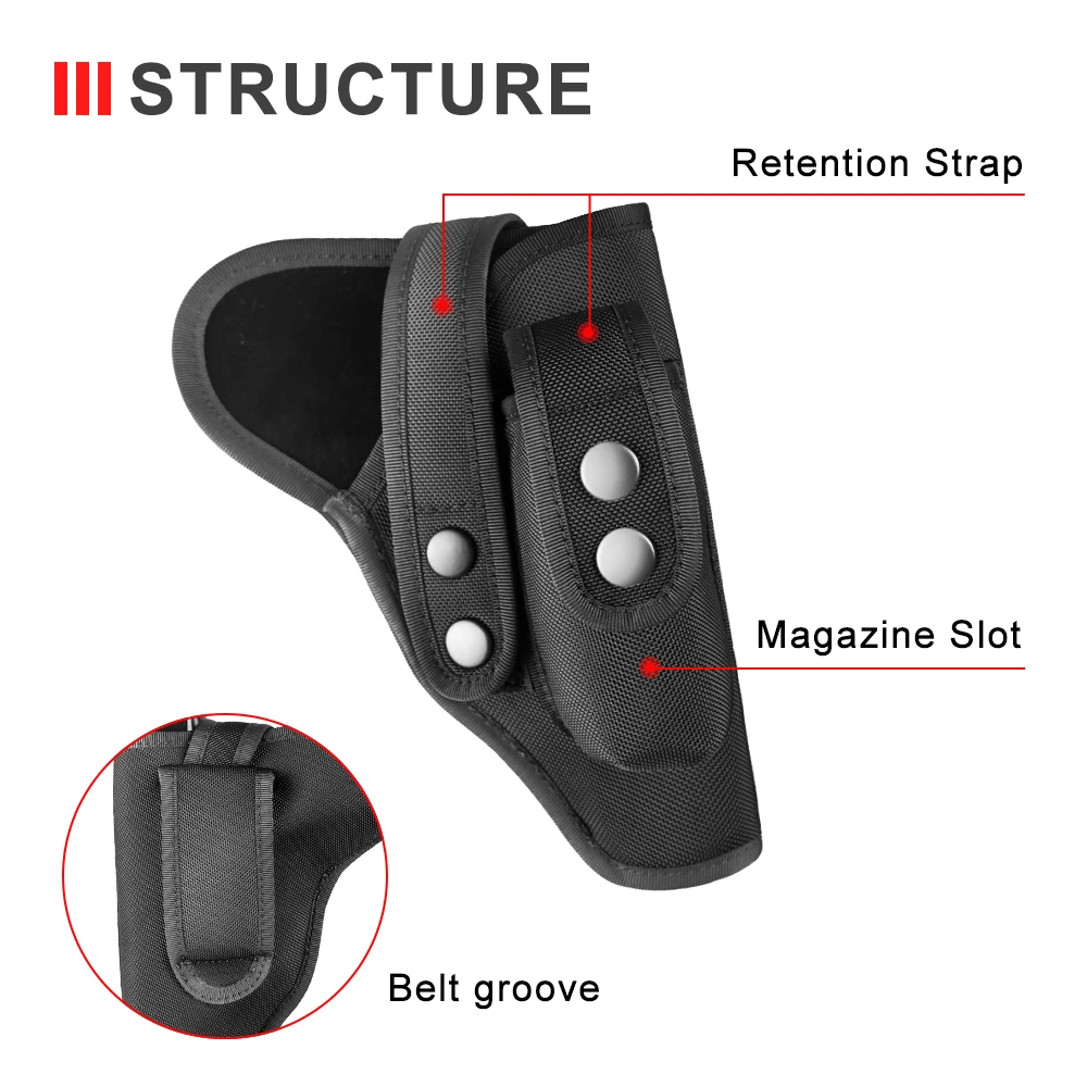 Funda OWB Glock, funda Universal para pistola, funda para pistola con bolsa para revistas, funda para cinturón con soporte para pistola de mano izquierda/derecha - imagen 2