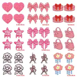Parche termoadhesivo lazo rosa de Jesús para ropa, bolsos y chaquetas