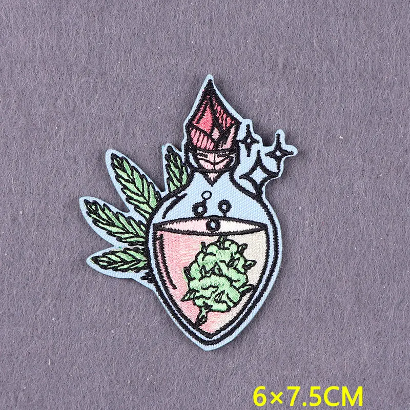 Parche bordado Hippie para ropa, parches termoadhesivos de llama para planchar en chaqueta, insignias de rayas de calavera DIY en mochila - imagen 5