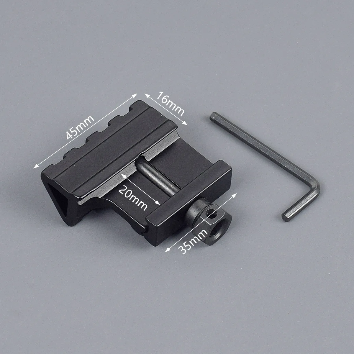 Montaje de alcance de ángulo táctico RM de 45 grados, compensación de aluminio, riel lateral de 4 ranuras, riel de visión RTS Airsoft, láser Picatinny Weaver de 45mm - imagen 4