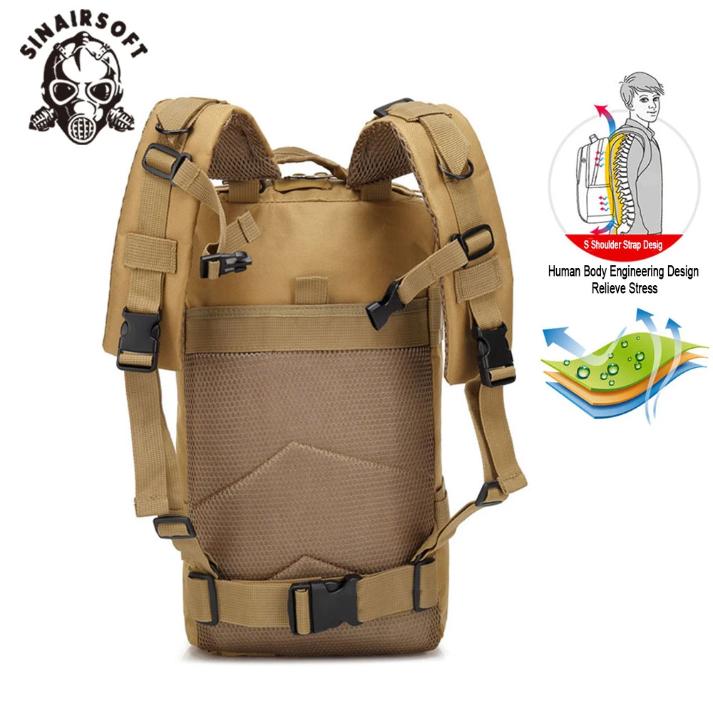 SINAIROFT 30L táctico 3P mochila de nailon deporte al aire libre escalada Camo senderismo mochila impermeable paquete de hombro - imagen 4