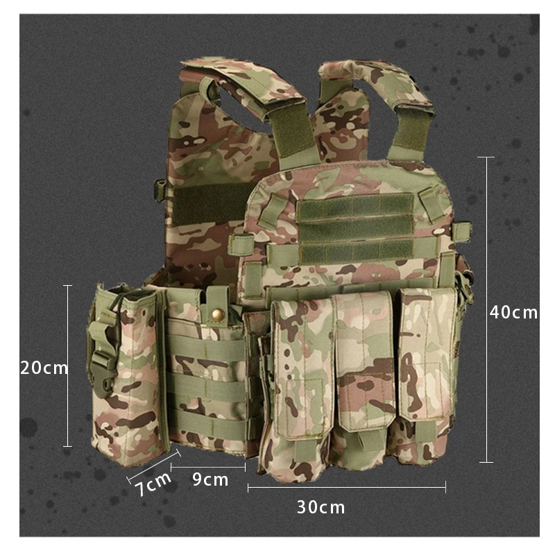 Chaleco de caza para hombre, bolsa de revista desmontable, chaleco táctico militar, chaleco protector de pistola de aire de combate para entrenamiento del ejército 6094 - imagen 3