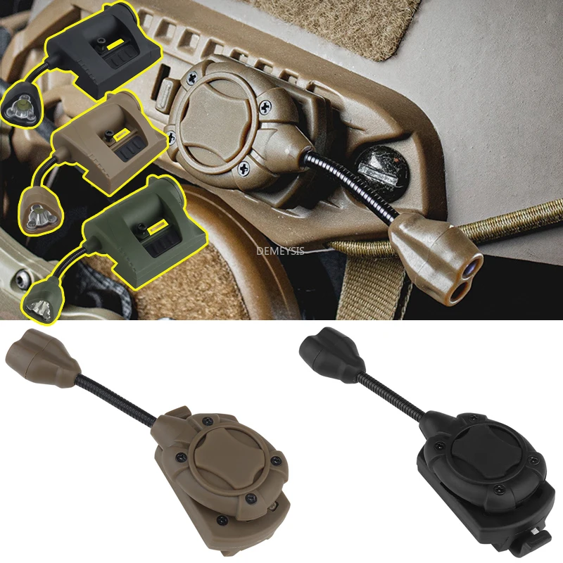 Luz táctica para casco, linterna LED de 3 modos, sistema de iluminación Personal multifuncional Modular, casco de caza, láser IR