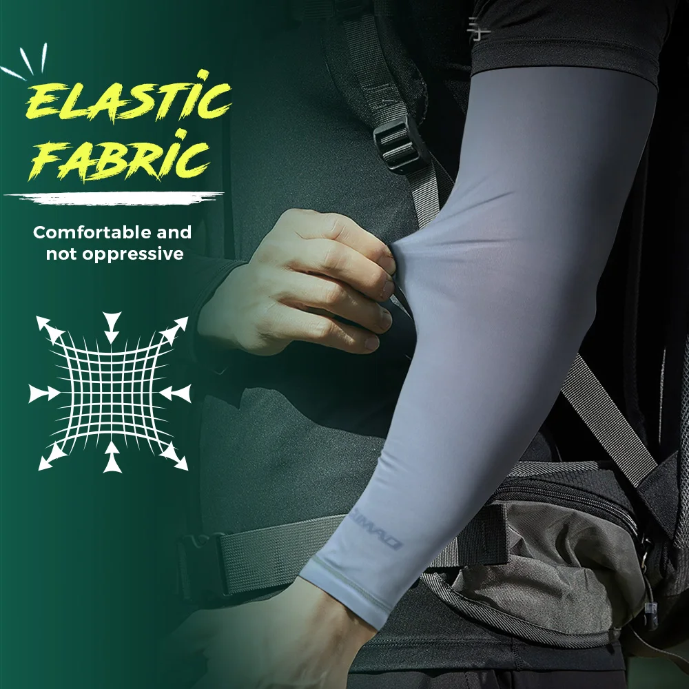 Mangas de brazo deportivas de seda de hielo de cisne, manga protectora solar transpirable, secado rápido, pesca al aire libre, correr, baloncesto, Fitness - imagen 3