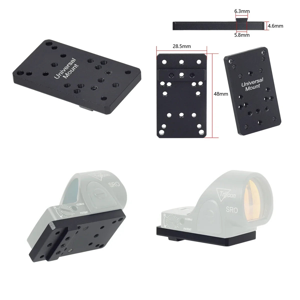 Base Montaje Mira Punto Rojo Universal Glock 17 19 – Adaptador Trasera - imagen 5