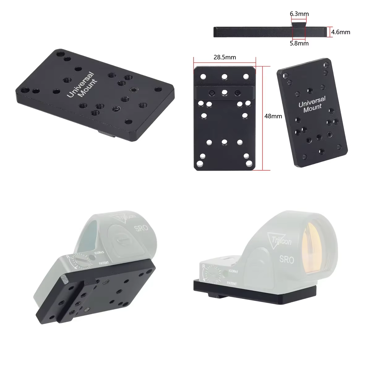 Base Montaje Mira Punto Rojo Universal Glock 17 19 – Adaptador Trasera - imagen 5