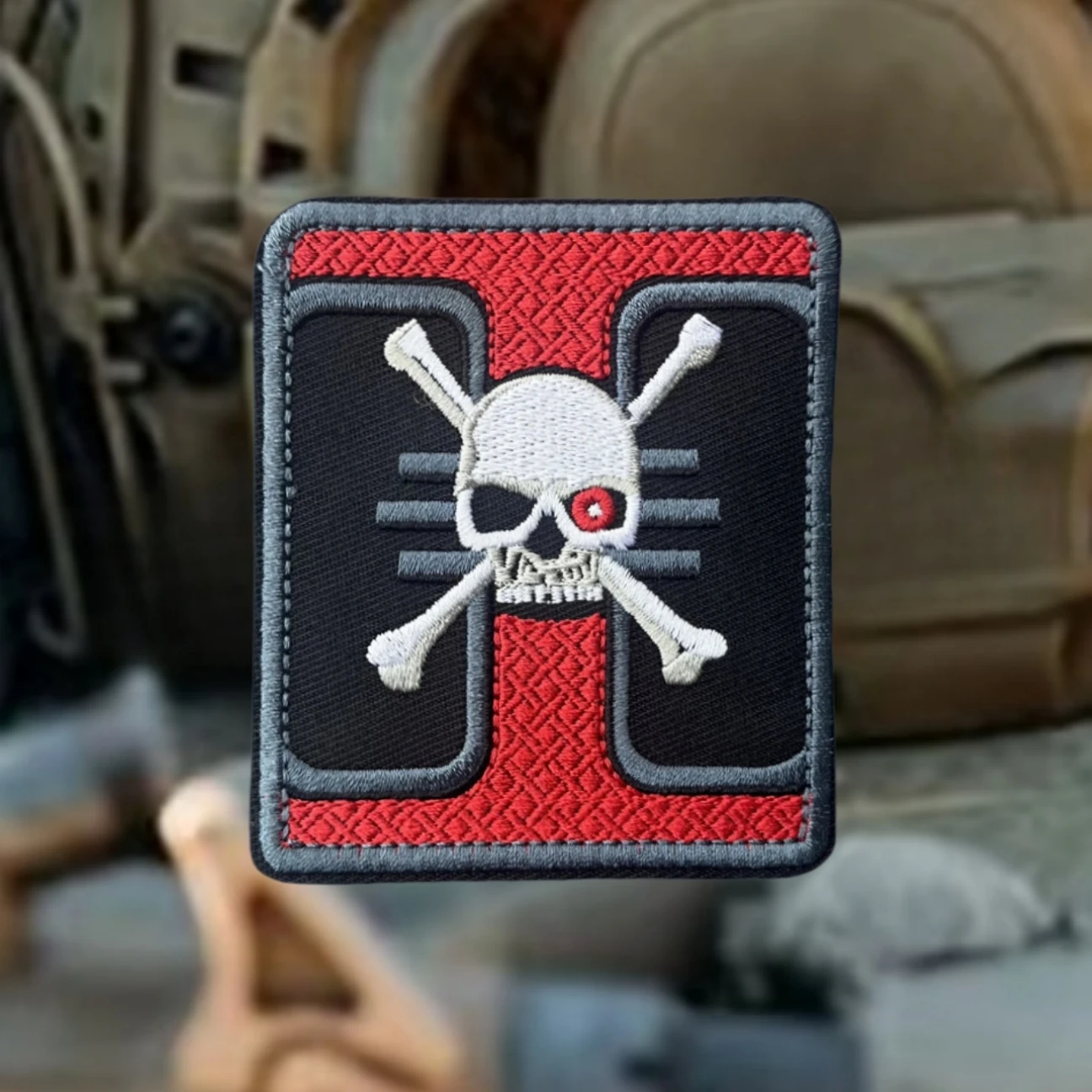 Parches bordados con insignia de moral divertida de calavera "Death Watch", para ropa, brazalete militar táctico, pegatinas para mochila con gancho y bucle - imagen 3