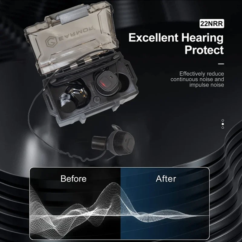 EARMOR M20 tapones para los oídos electrónicos auriculares antiruido tapones para los oídos cancelación de ruido orejeras para disparar protección auditiva NRR22db - imagen 3