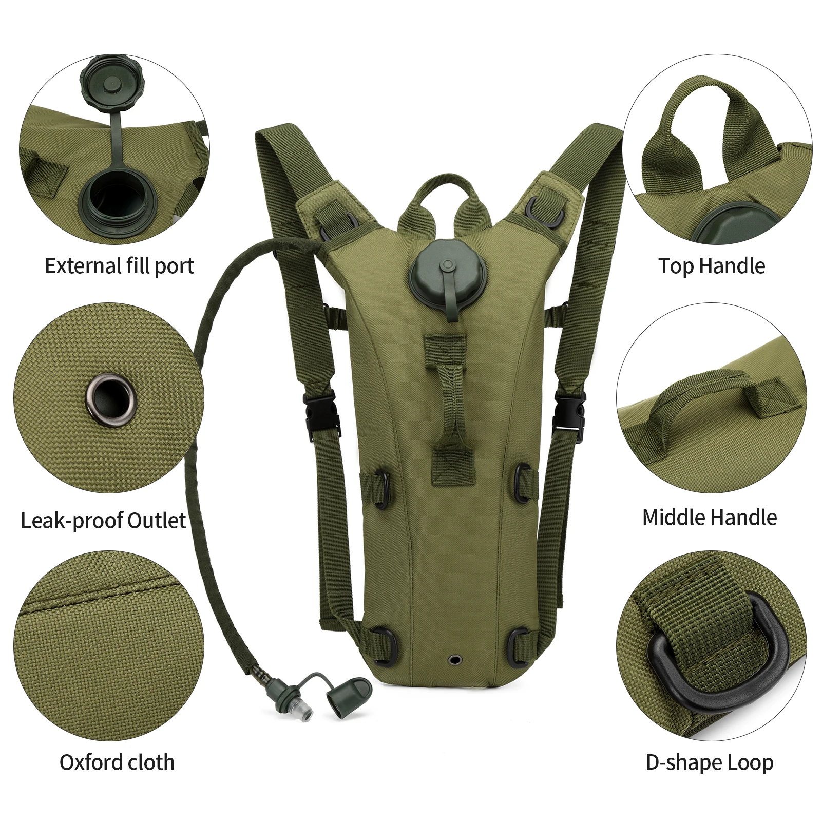 Mochila hidratación táctica con vejiga 3L – Running y ciclismo - imagen 4