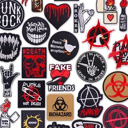 Parche termoadhesivo bordado calaveras biohazard punk gótico anarquía