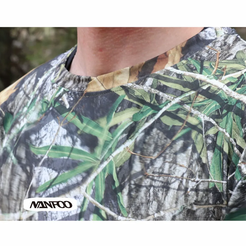 Verano cómodo Icesilk protección solar camiseta de pesca de manga larga hojas verdes camuflaje biónico camisa de caza de secado rápido - imagen 3
