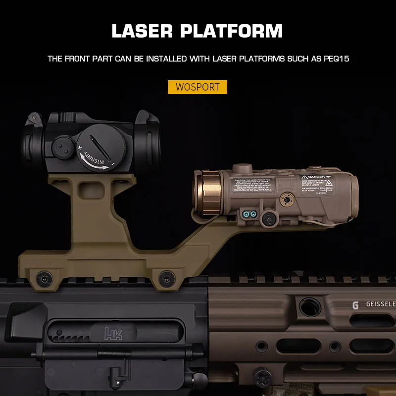 ELEMENT GB-RS Hydra Mount, soporte táctico de aumento de altura tipo Hydra de nailon totalmente metálico de alta calidad con puente de espejo - imagen 4