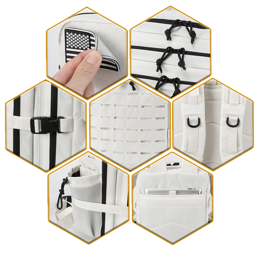 Mochila táctica de 25L/45L para mujer/hombre, mochila escolar para gimnasio con portavasos doble, mochilas de senderismo para mujer - imagen 5