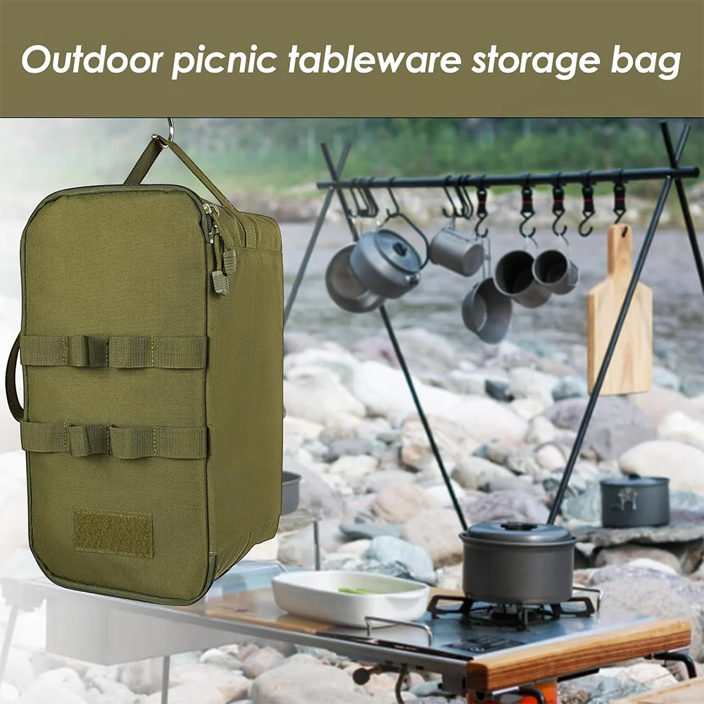 Bolsa de almacenamiento de tanque de Gas para acampar al aire libre, bolsa de herramientas para uñas de tierra de gran capacidad, recipiente de Gas, utensilios de cocina para Picnic, bolsas multifunción - imagen 2