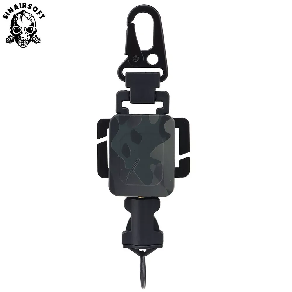 Eslinga retráctil para pistola táctica, cuerda giratoria de nailon, Clip de acero metálico, llavero, almacenamiento de llaves, accesorios para Paintball Airsoft y caza - imagen 4