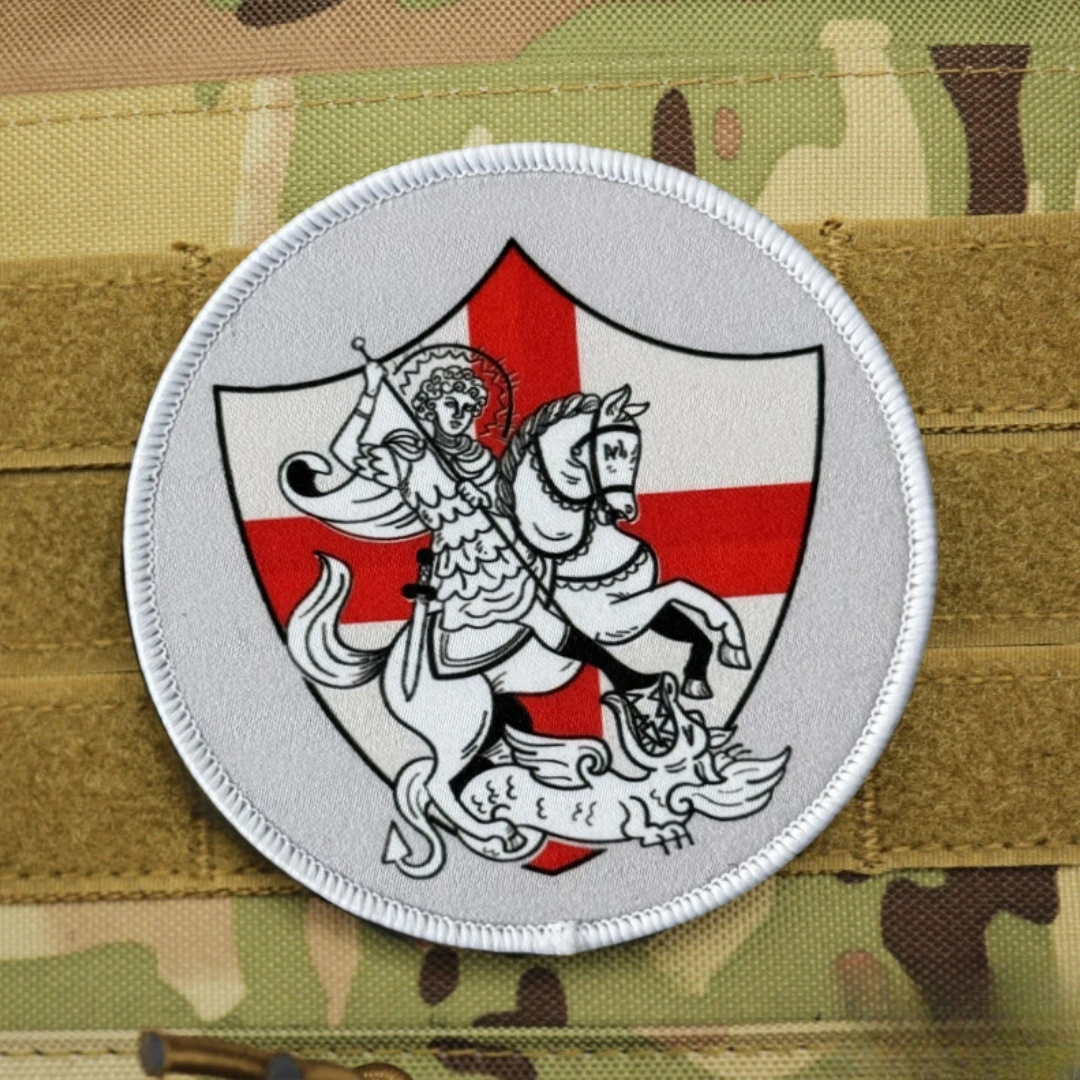 St George Morale Tactical Patch Military Army Armband England Flag Printed Hook and Loop Patches for Clothing Backpack Sticker - imagen 2