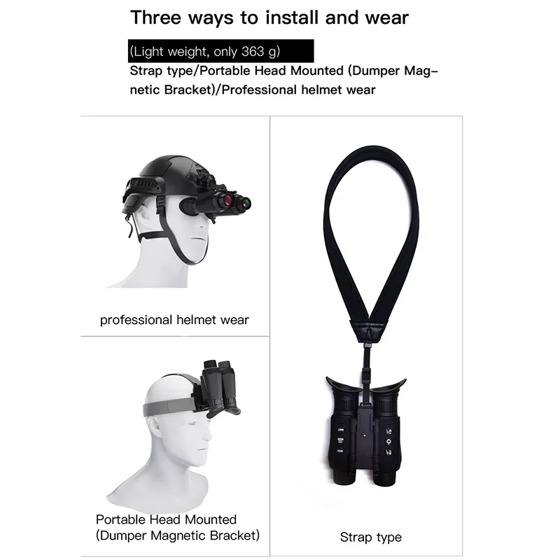 Binoculares de visión nocturna NV8300, gafas con Zoom Digital 8X, 4K, UHD, 36MP, montaje en cabeza 3D, dispositivo de visión nocturna infrarroja, telescopio de caza - imagen 2