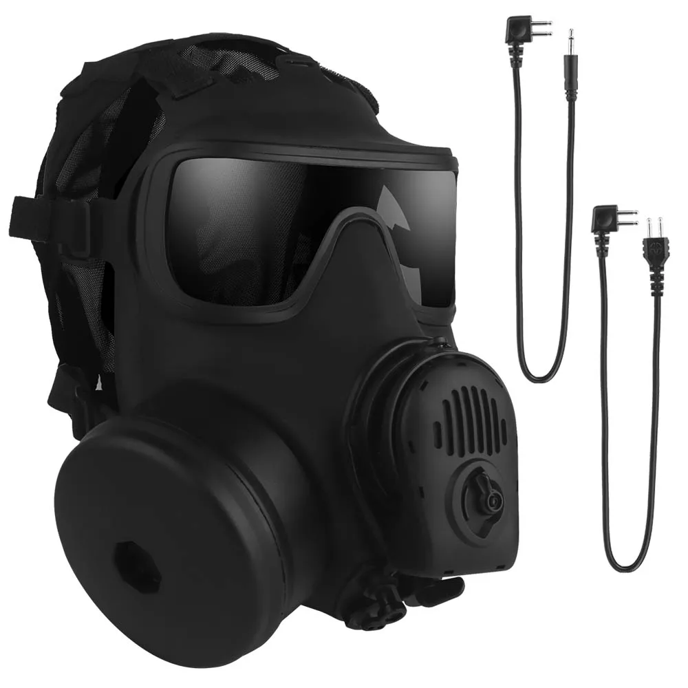 Máscara de Gas y polvo M53, modelo simulado para Paintball táctico, máscara protectora de cara completa con filtro de ventilador, recipiente, comunicación de micrófono