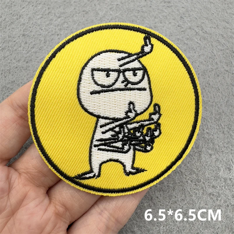 Parches de dibujos animados DIY para planchar en la ropa, parches bordados, apliques para ropa, chaqueta, estrella de Rock, rayas, pegatinas de costura - imagen 3