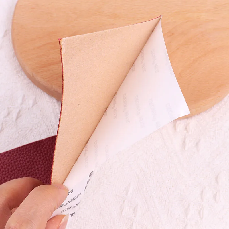 Parche de cuero autoadhesivo para sofá, tela de PU, pegatinas grandes, patrón de lichi, 12 colores, 20x10cm - imagen 3