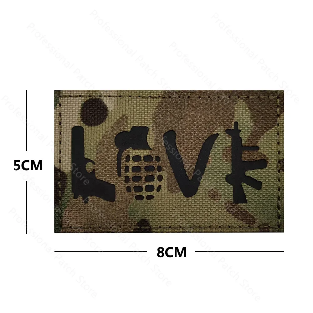 Parche reflectante infrarrojo para tirador de velocidad de garra fantasma, corte láser, Reeves, arma de amor, insignia militar de Panda táctico - imagen 5