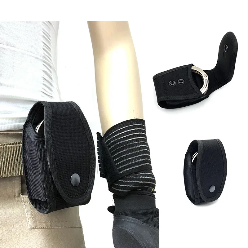 Funda con soporte para esposas de policía, herramienta de cubierta para grilletes y esposas estándar, bolsa de cintura para cinturón de 5,5 cm - imagen 5