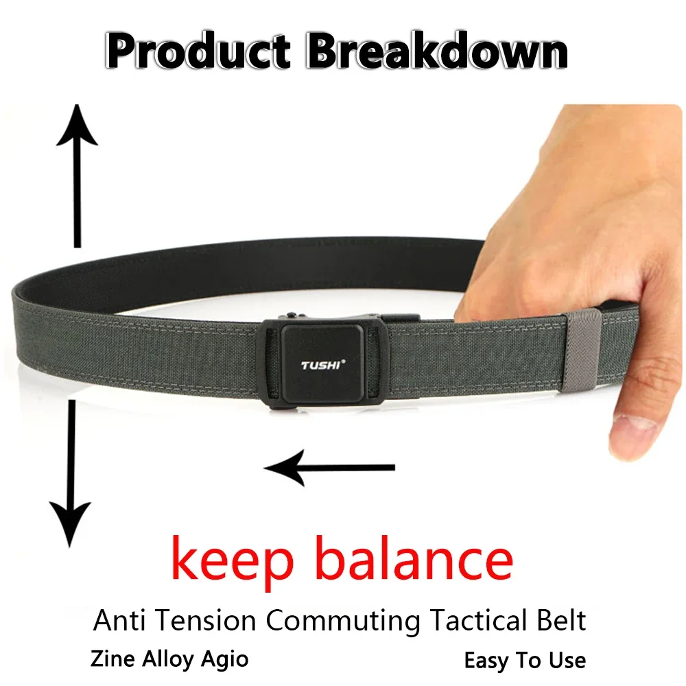 Cinturón Militar Resistente de 1.5 Pulgadas para Hombre y Mujer, Cinturón Táctico de Nailon Ajustado para Exteriores, Hebilla Metálica Automática, Cinturón IPSC Informal - imagen 4