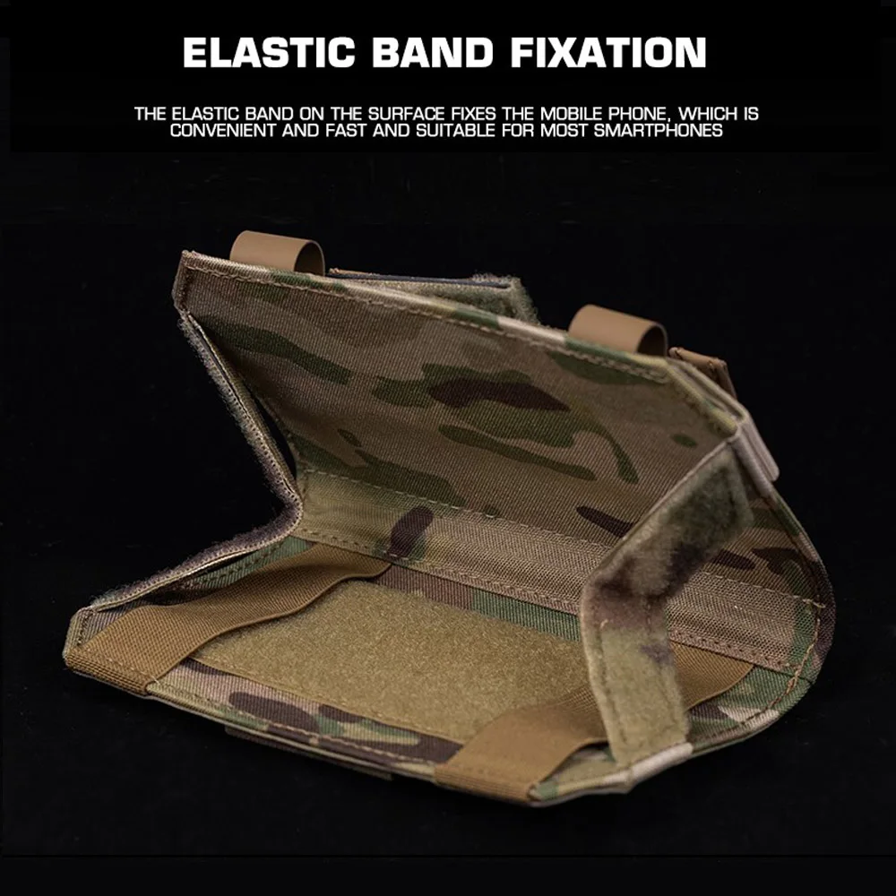Bolsa táctica MOLLE de navegación plegable, estante para teléfono móvil, funda Militar para Mapa de Airsoft, Panel de administración, bolsas para IPhone al aire libre - imagen 5