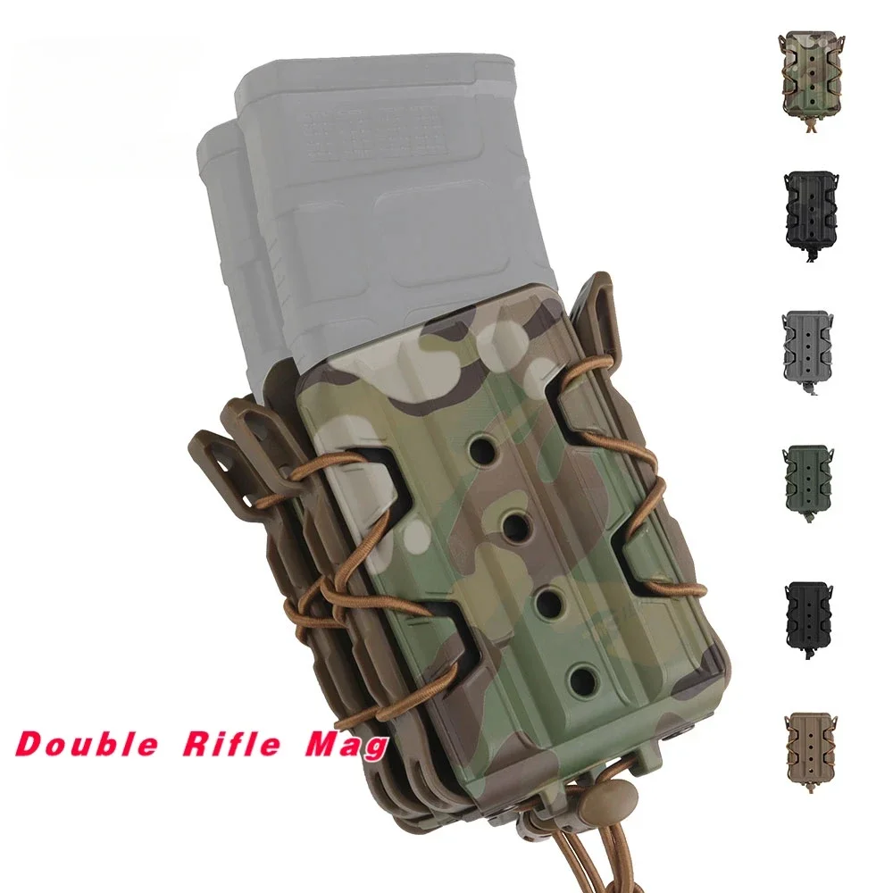 Bolsa táctica de caza doble Mag 5,56, paquete todoterreno para revistas, sistema Molle de tiro CS, accesorios de Paintball, riñonera - imagen 3