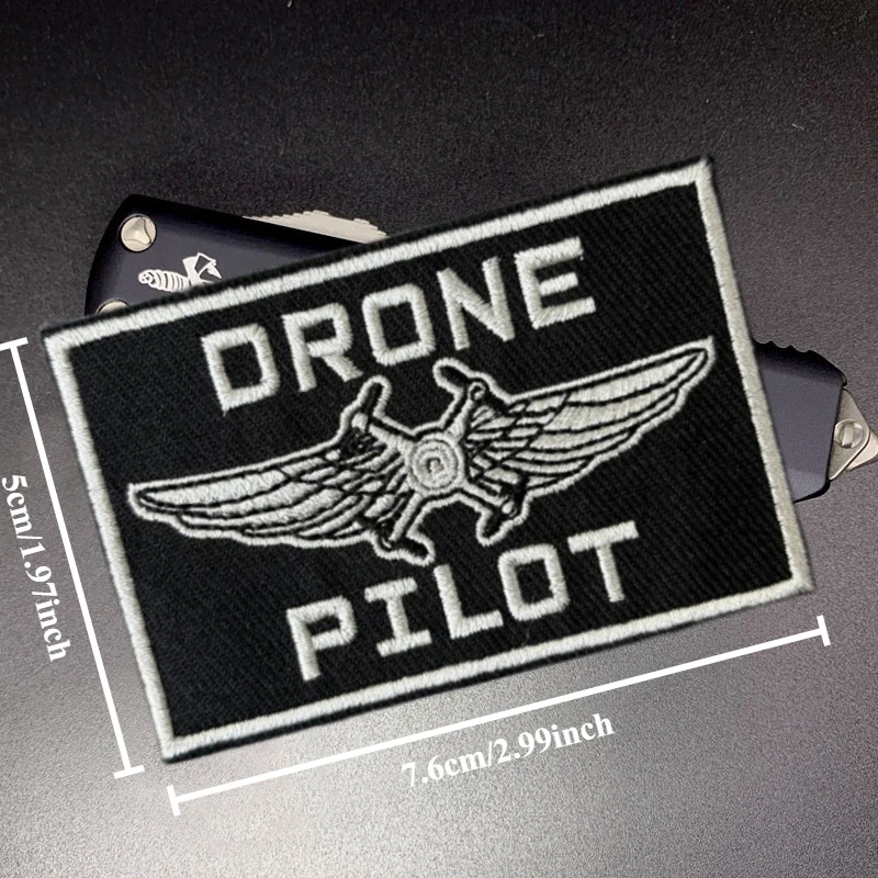 Parche bordado DRONE PILOT para ropa, insignia de moral, gancho, parches militares tácticos, pegatinas para mochila - imagen 4