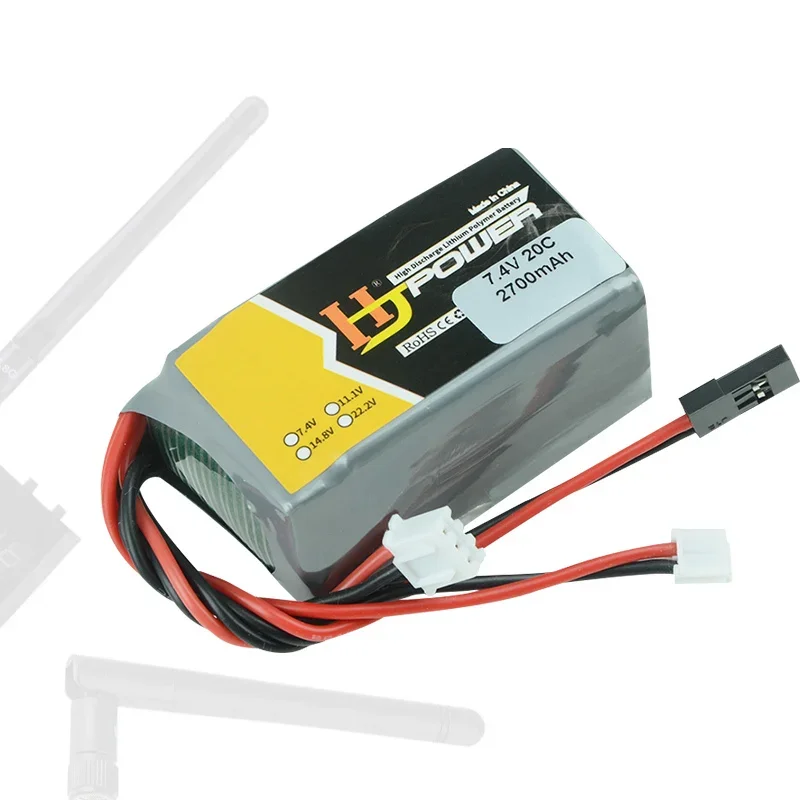 7,4 V 2700mAh 20C batería li-po recargable conector Futaba /JR /XH-3P para receptor LRP VTEC RC juguete coche barco Drone transmisor - imagen 5