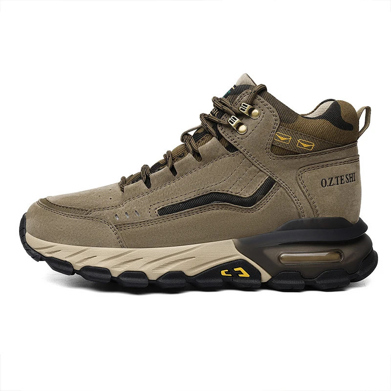 O.Z.TESHI nuevas Botas de senderismo hombres cuero de vaca deporte al aire libre casual escalada montaña caza zapatillas para caminar zapatos de trekking - imagen 4