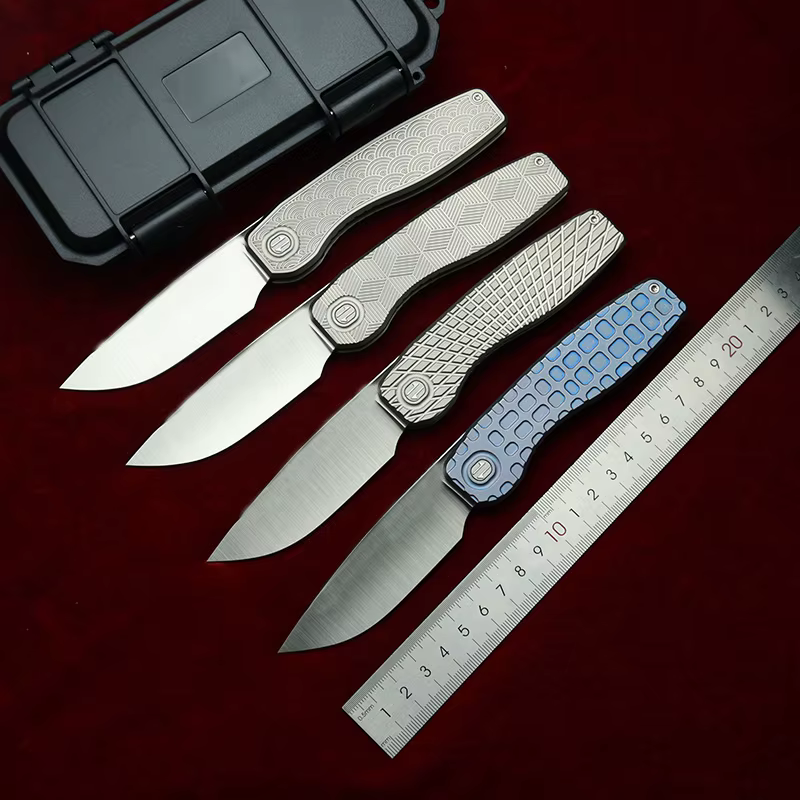 LEMIFSHE Mini FSD cuchillo plegable EDC titanio con rodamientos cerámica
