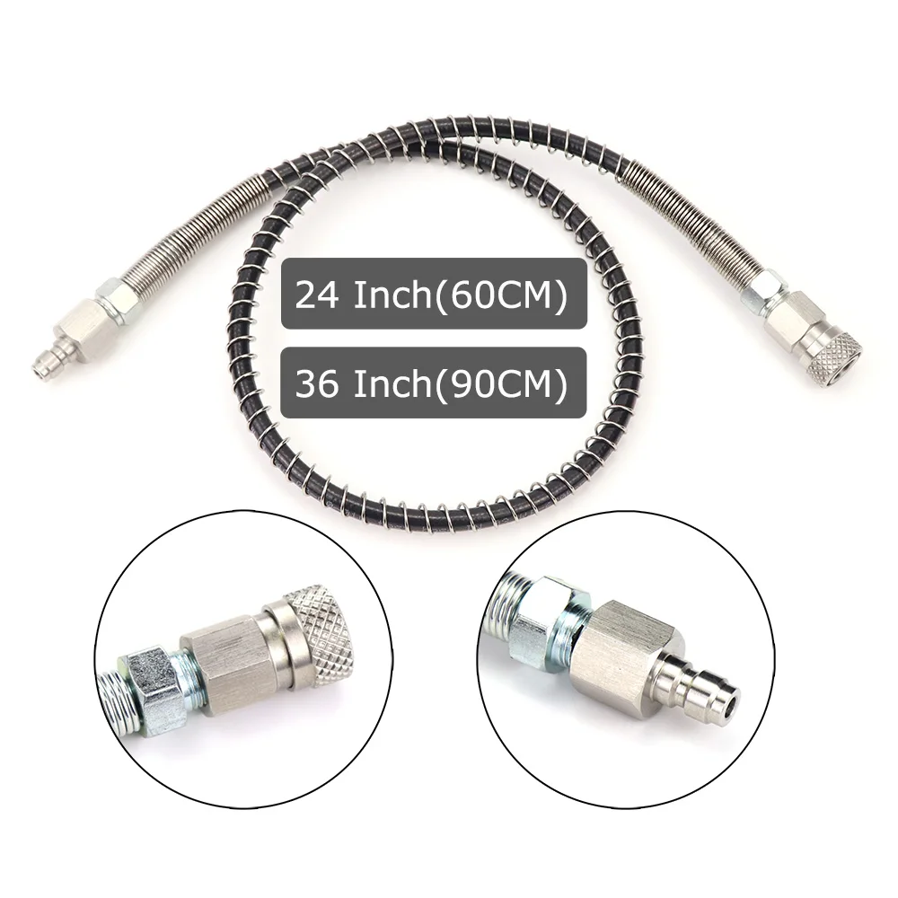 Nuevo Extensión de manguera de látigo de relleno de carga remota de CO2 de aire de 4500PSI con desconexión rápida de 8MM
