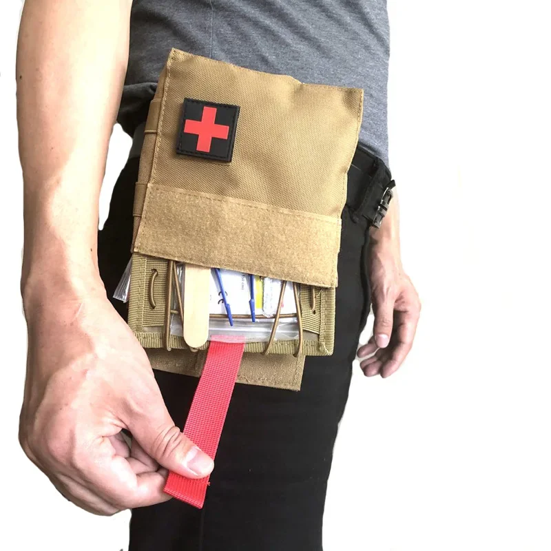 Bolsa médica táctica MOLLE, bolsa de primeros auxilios para exteriores, Camping, senderismo, deportes, Panel rasgado, Kit de aventura para acampar - imagen 2