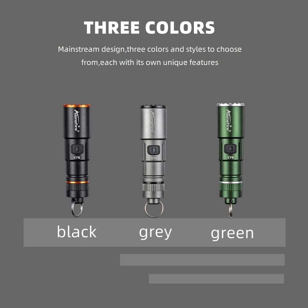 Mini Zoom EDC linterna pequeña de cuello fresco, linterna recargable por USB, iluminación de emergencia al aire libre para acampar, senderismo, llavero de respaldo, luces - imagen 3