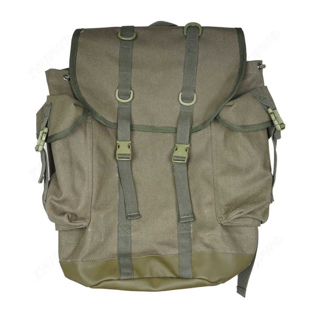 Mochila de lona de estilo alemán 35L gran capacidad senderismo Camping Trekking mochila de viaje al aire libre verde Vintage impermeable duradera - imagen 3