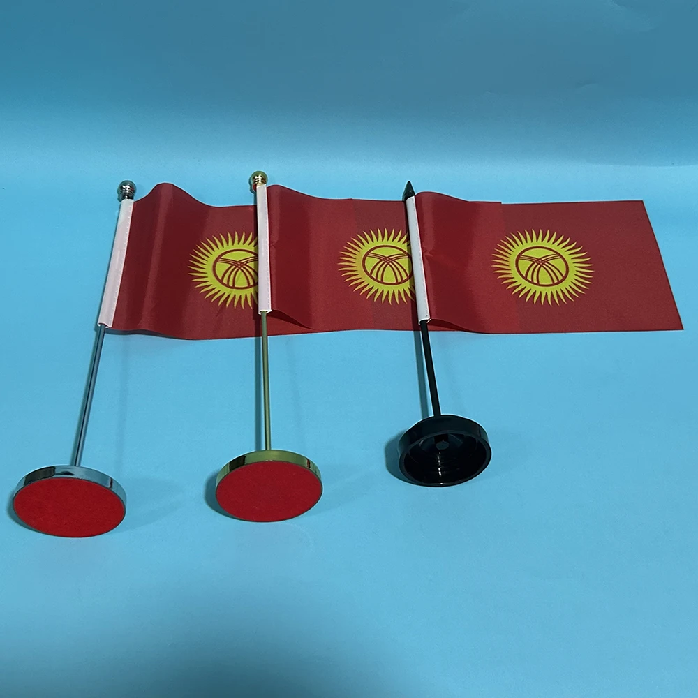 BANDERA DE SKY, bandera de escritorio de oficina de Djibouti, 14x21cm, poliéster, bandera nacional de Djibouti, pancarta de país, adornos de escritorio, banderas - imagen 2