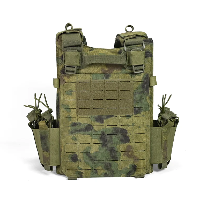 Chaleco de entrenamiento MOLLE perforado con láser, tela impermeable táctica multifuncional 1000D, camuflaje ruso EMR ATFG - imagen 4