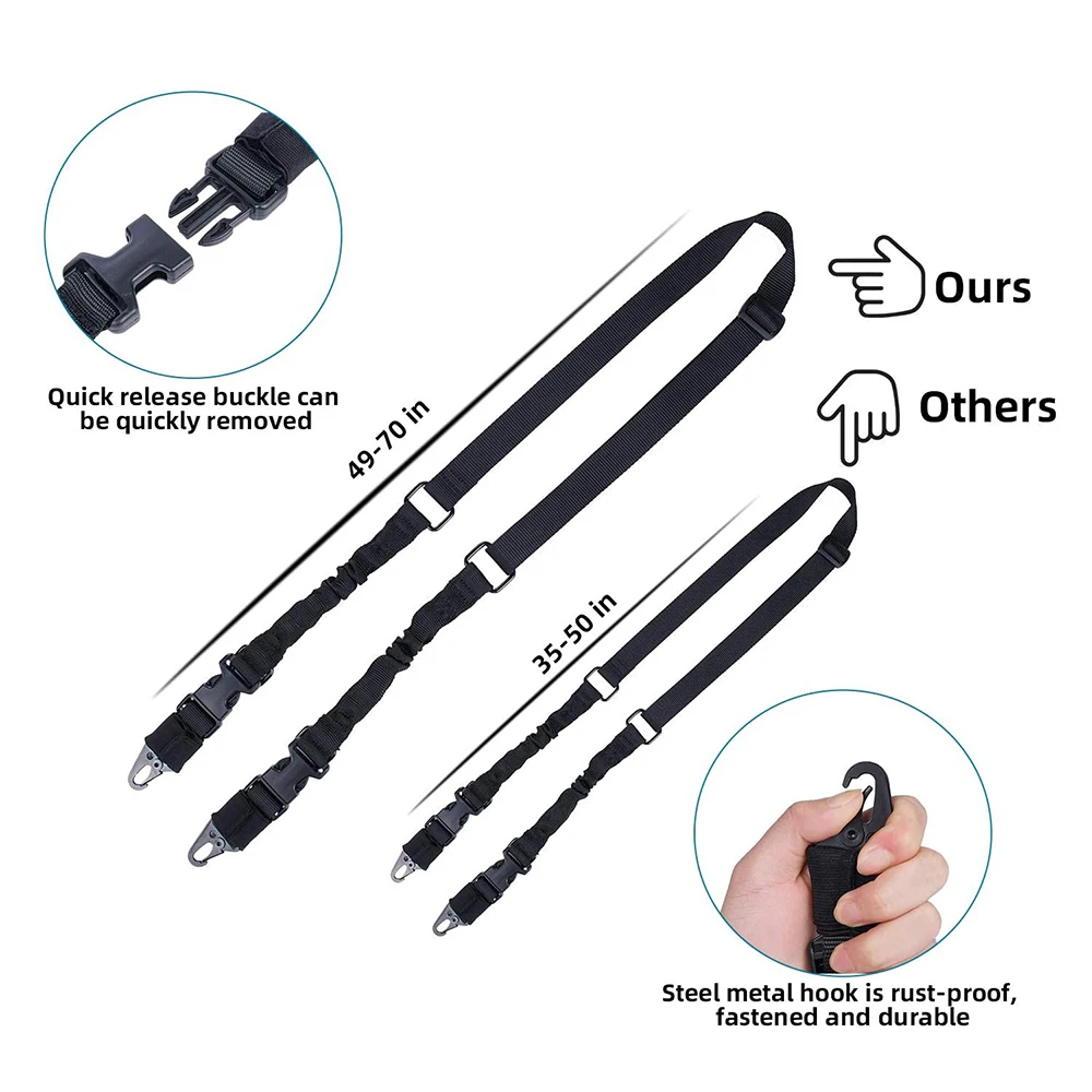Eslinga táctica de doble punto para pistola, correa elástica de poliéster, cinturón multifuncional para adiestramiento al aire libre, cinturón de cuerda para Rifle - imagen 4