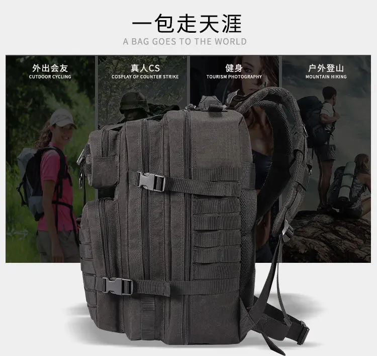 Gran oferta YAKEDA 45L Mochila de asalto de lino impermeable Mochila de senderismo Mochila para hombre Mochila táctica Mochila al aire libre - imagen 5